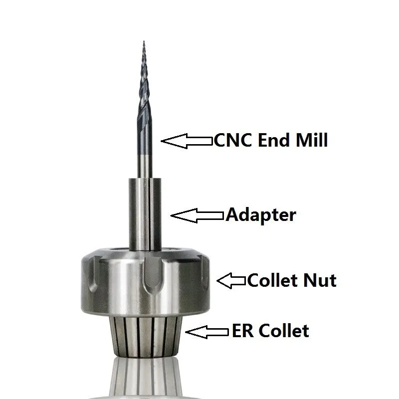 CNC Lathe Tool Chuck 1/2 1/4 1/8 3.175 6.35 12.7 Shank Adapter Collet For End Milling Cutter Conversion Chuck Adapters Holder