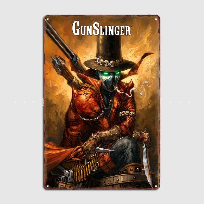 Gunslinger Spawn Comic Book Cover Art Poster Metal Tin Sign Indoor Outdoor Home Decor Bar Custom Posters Wall Room Decorations