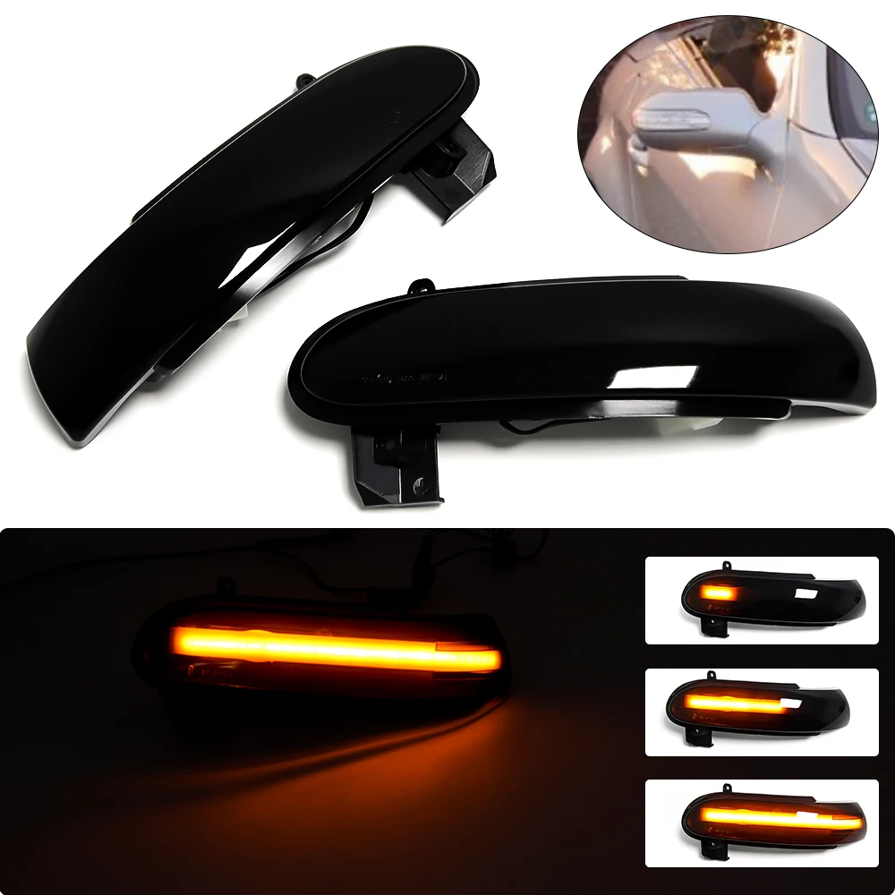 2Pcs Flashing Water Dynamic Indicator Blinker For Mercedes Benz SL SLK Class R171 W171 R230 W230 2008-2011 LED Turn Signal Light