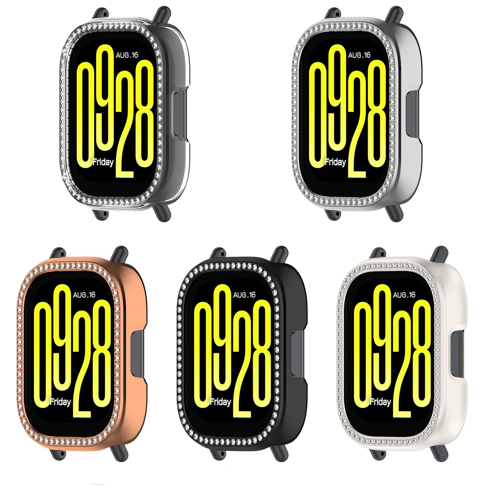 Redmi Watch 5 Lite용 커버 케이스 단일 행 다이아몬드 중공 보호 케이스