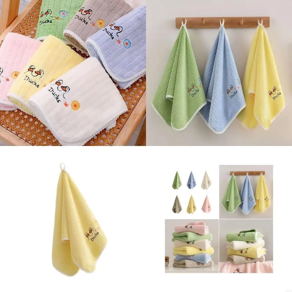 

K8GF 25x50cm Baby Washcloth Drooling Towel Soft Coral Fleece Towel Quick Dry Design