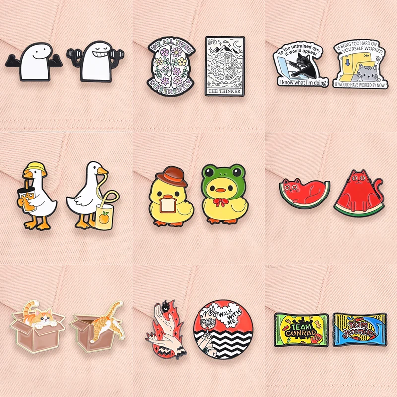2-7 piezas/set de broches de esmalte con motivos marinos estrellados, bonitos broches de la película Work Cat Domo Kun Lynch, broches del Día de la Victoria de la URSS, insignias de solapa, regalo de joyería