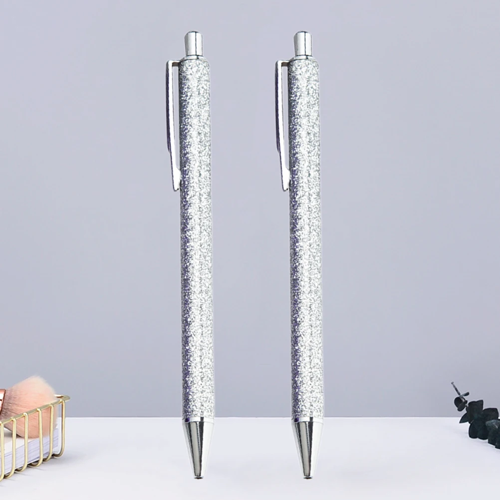 

2Pcs Durable Metal Ball Point Pen Creative Click Ballpoint Pen Gift For Friends