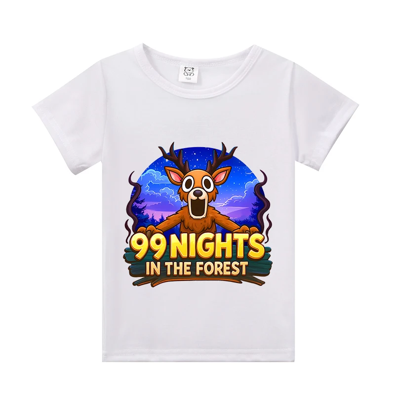 99 Nachten in de Foreste Kinderen T-shirt met korte mouwen Jongen Meisje Zwart Wit Shirt Cartoon Anime Patroon Kleding Casual Top Cadeau