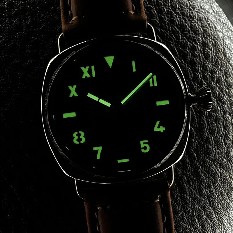 ساعة أوتوماتيكية للرجال من STEELFLIER 42 مللي متر ساعة يد ميكانيكية مربعة غواص 20ATM مقاومة للماء C3 مرآة ياقوت مضيئة NH35