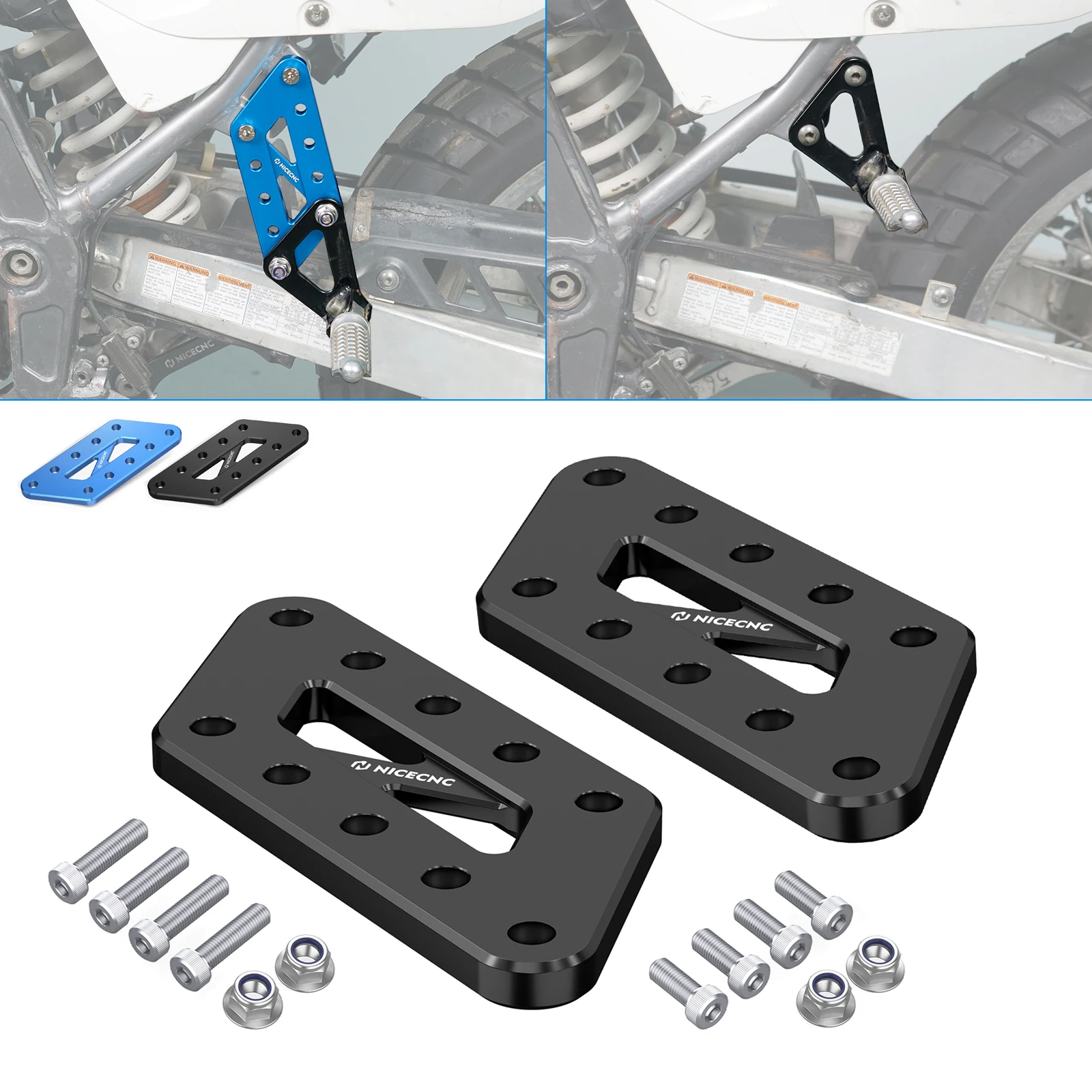 

For 1996-2024 Suzuki DR650 Passenger Footpegs Relocation Brackets for Suzuki DR650S DR650SE Footrests Lowering Brackets 4"