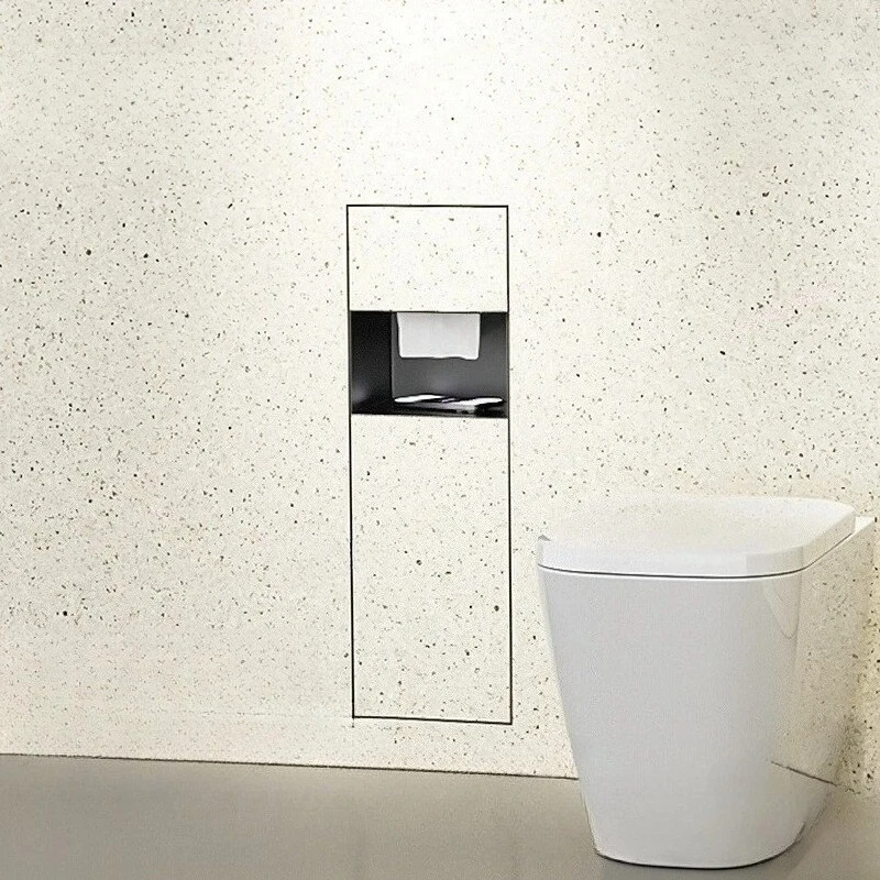 2026 Upgraded Stainless Steel Recessed Trash Can | In-Wall Tissue Box | Space-Saving for Small Bathrooms | Easy Install