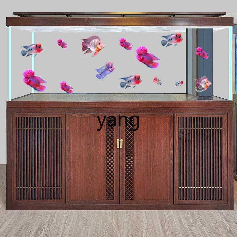 Lh large ultra-white fish tank living room Chinese aquarium living room screen ecological fish tank 3
