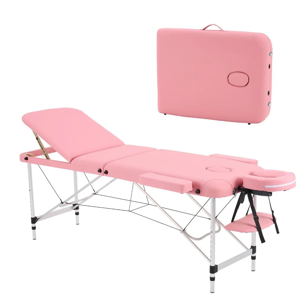 YOUNIKE Massage Tables Portable Lash Bed for Eyelash Extensions Professional Aluminum 3 Folding Lightweight Height Adjustable