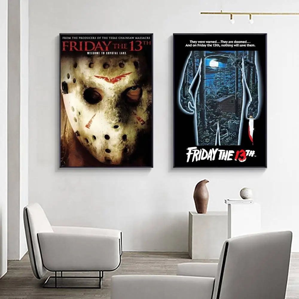 f-Friday 13th h-أفلام الرعب ملصق جدار الفن الطباعة مقاوم للماء غرفة المعيشة المنزلي غرفة نوم بار ديكور جمالي