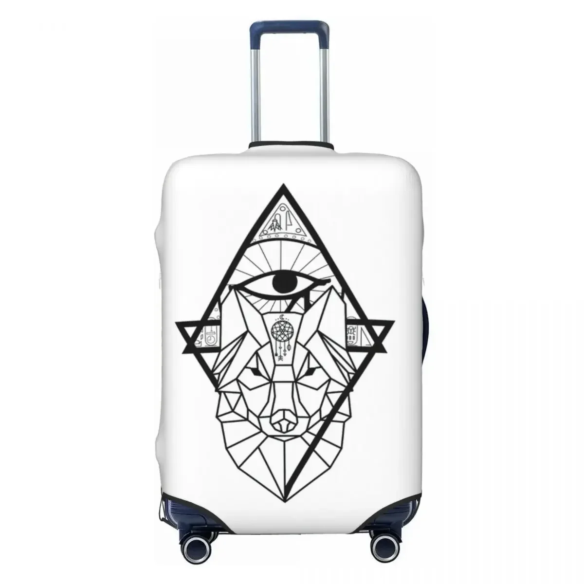 Geometric Wolf Print Luggage Protective Dust Covers Elastic Waterproof 18-32inch Suitcase Cover Travel Accessories