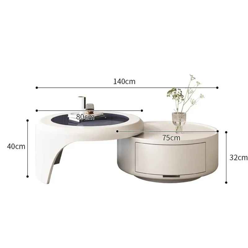 Storage White Coffee Tables Luxury Decor Simplicity Unique Coffee Tables Glam Round Table Basses De Salon Home Furniture