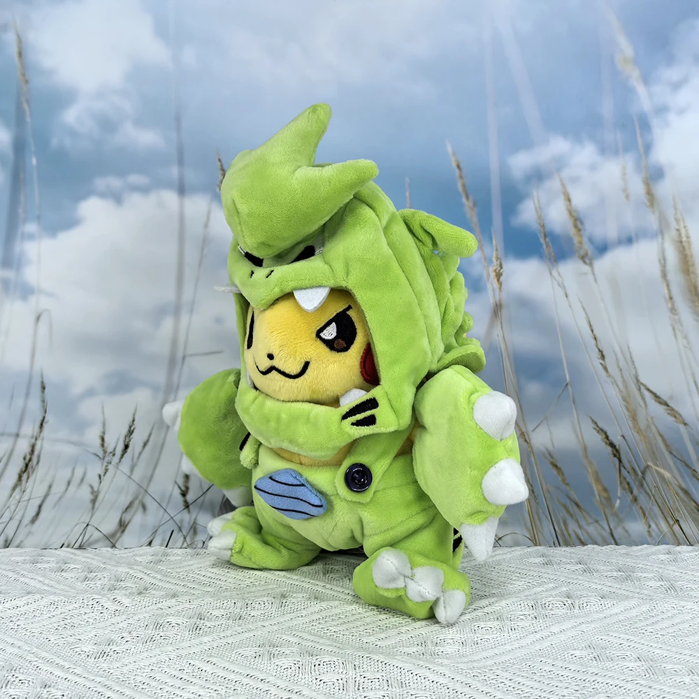 다카라 토미 포켓몬 스칼렛 바이올렛 피카츄 코스프레 티라니타르 9인치 봉제 인형, 스위치 게임 마스터 인형 검 방패 봉제 동물 인형