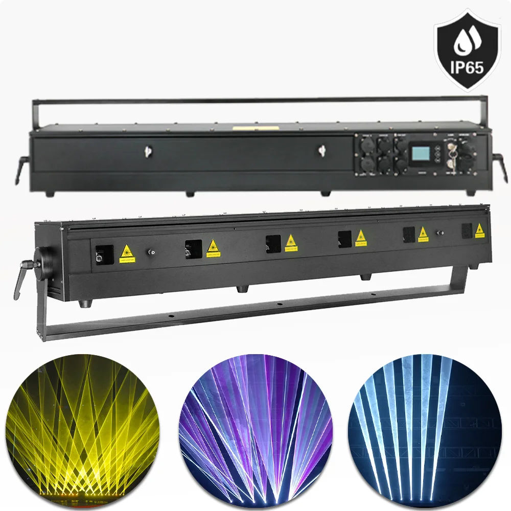 

6X2W/3W/4.5W RGB Waterproof Beam Animated RJ45-ILDA Laser Matrix Light 20KPPS Flight case Bar light DMX512 for DJ Disco club bar