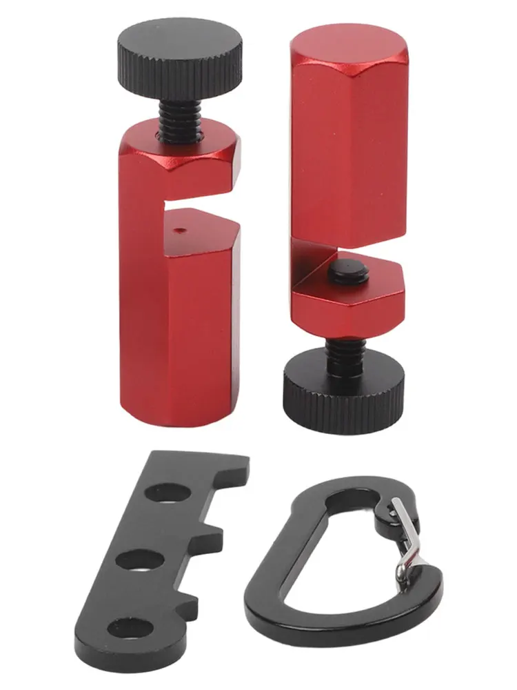 Red CNC Aluminum Tall Stair Gauge With Bracket Carabiner For Square Ruler Rafter Clamp Circular Saw Woodworking Accessory