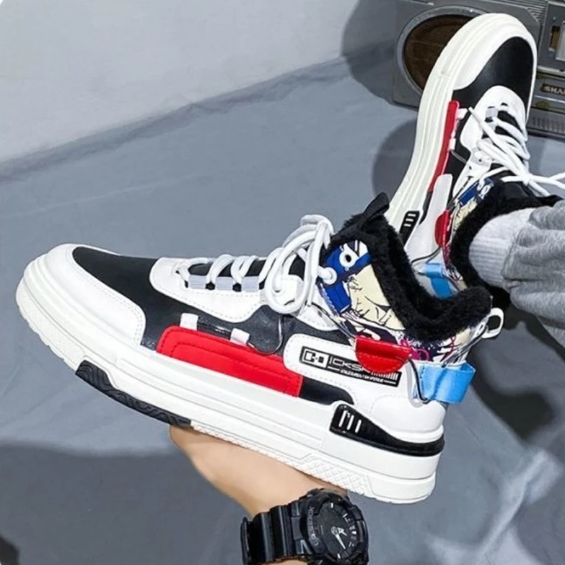 

Зимние ботинки для мужчин-подростков и мальчиков, сверхпрочная зимняя обувь с хлопковой подкладкой и термоизоляцией на флисовой подкладке для северо-восточной холодной погоды ​