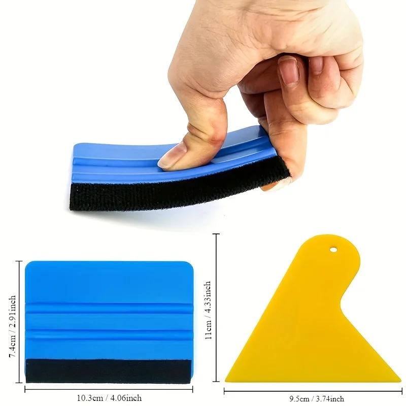 Felt Edge Squeegee 4pcs Vinyl Wrap Tool Car Window Tint Kit Car Straight Scraper Tool for All Vinyl Wrap Window Tint Film