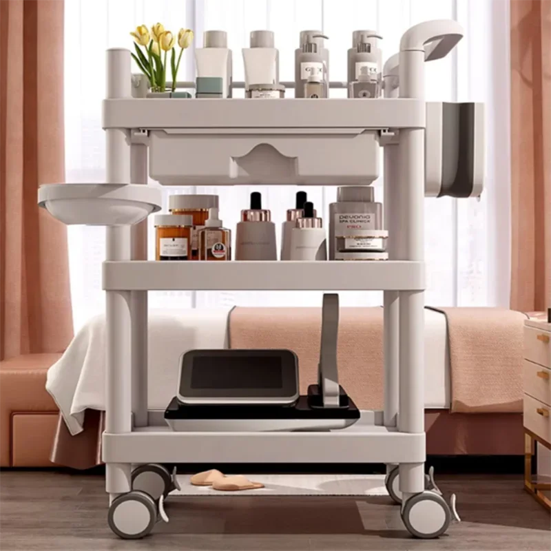 

Folding Furniture Space Savers Transparent Trolley Mini Island Table Bakers Rack Cabinet Carrito Organizandor Wheels Organizer