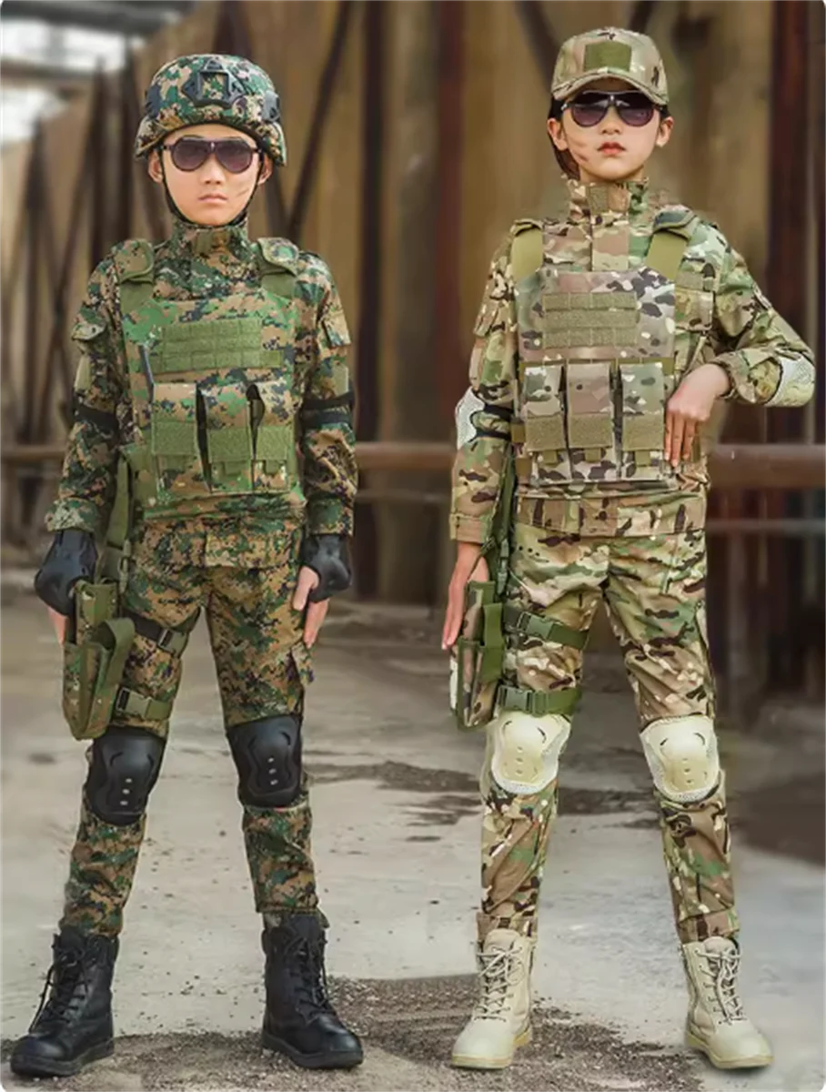 Traje de camuflaje para niños, traje de entrenamiento militar de las fuerzas especiales, equipo táctico