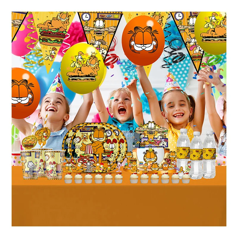 

Garfield Odie Theme Birthday Cake Background Cloth for Christening Party Baby Shower Holiday Anniversary Decoration Toy Props