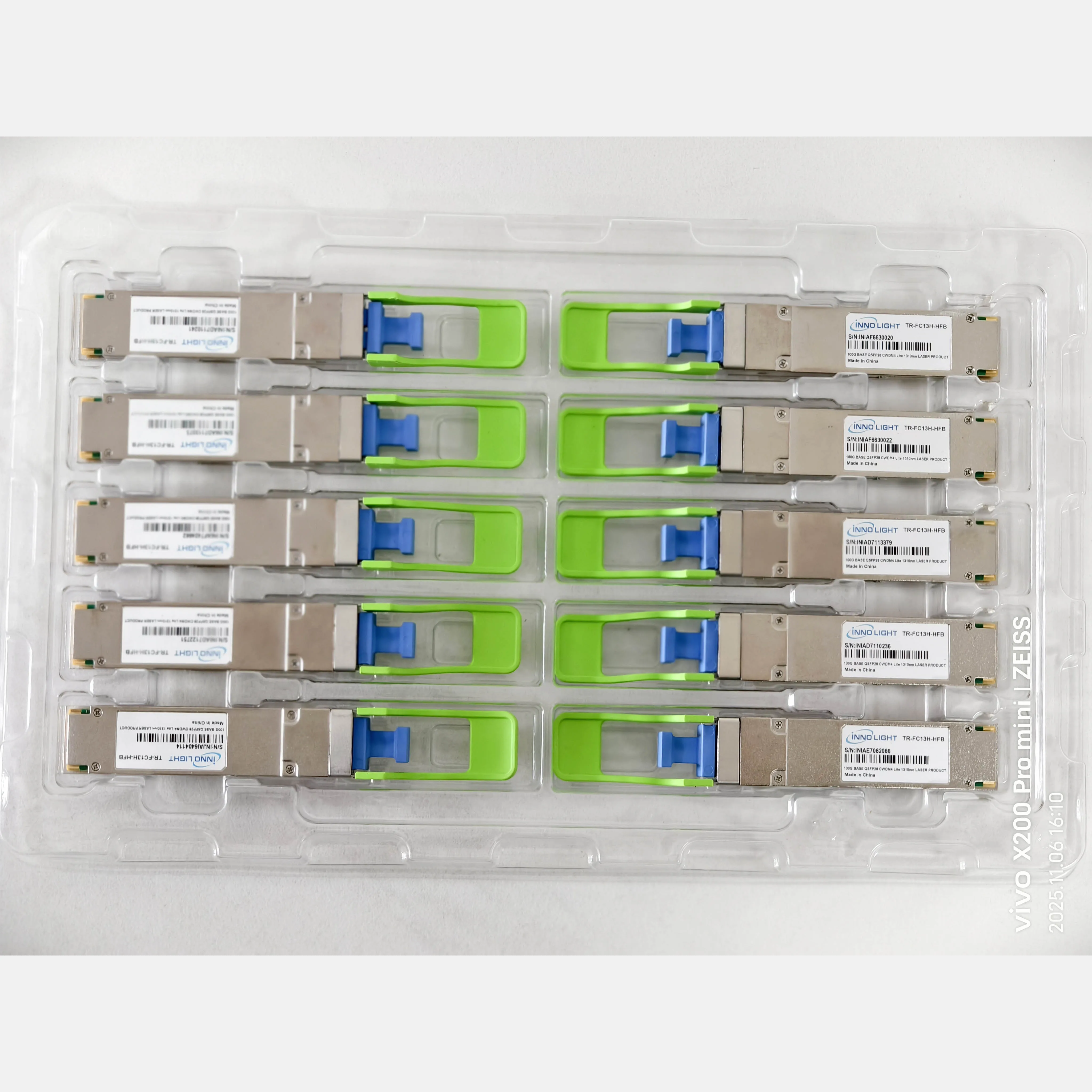 

Лот из 10 трансиверов Innolight TR-FC13H-HFB 100G CWDM4 Lite 1310 нм QSFP28 LC