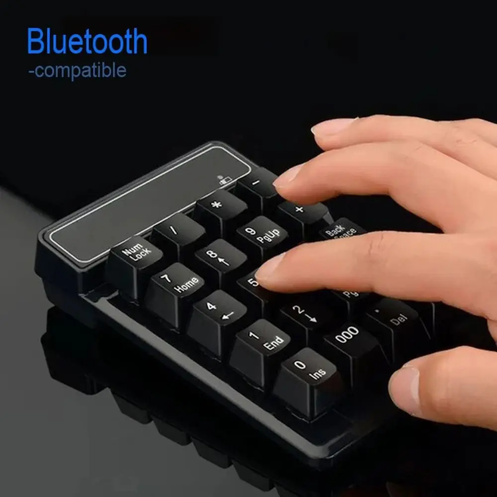 New 2.4GHz Wireless Wired Keyboard Bluetooth Mini USB Numeric Keypad Numpad Receiver Floating Key 19 Keys Number Pad