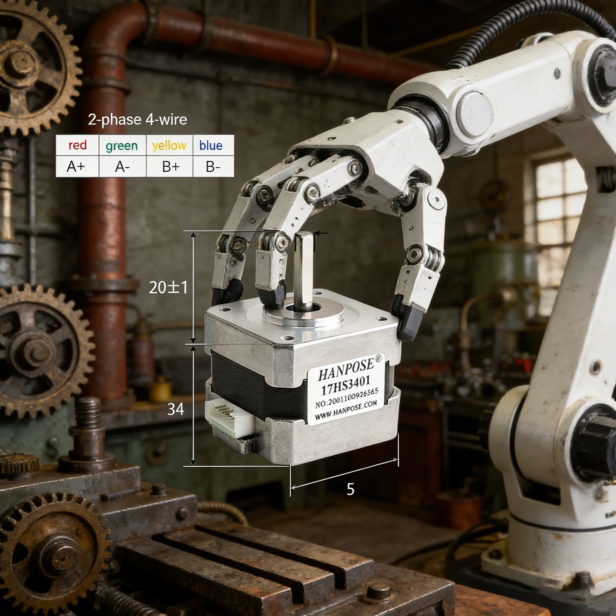 

NEMA17 5pcs 17HS3401 stepper motor 2.8V 1.3A two-phase four wire 3D printing accessories motor manufacturer direct sales NEMA17