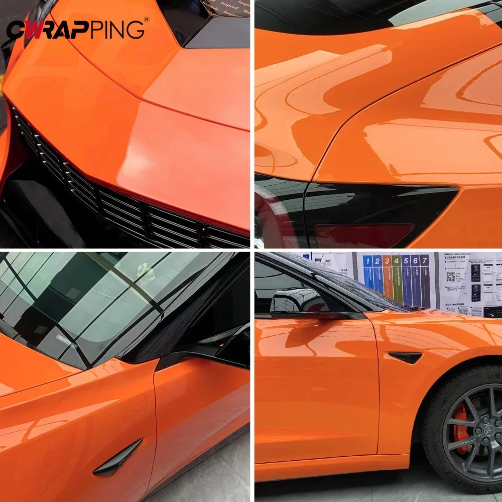 Glossy Film Wrapping Self-adhesive Sticker Tuning Auto Decoration Air Release Car Sticker Vinyl Wrap DIY Motorcycle Accessories
