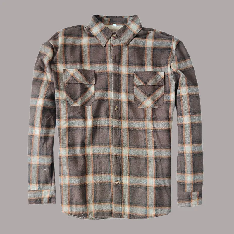 

Fashion Men Plaid Thick Shirts Casual Camisas De Hombre Winter Warm Shirts For Men Long Sleeve Sherpa Lined Shirt Fleece Jacket