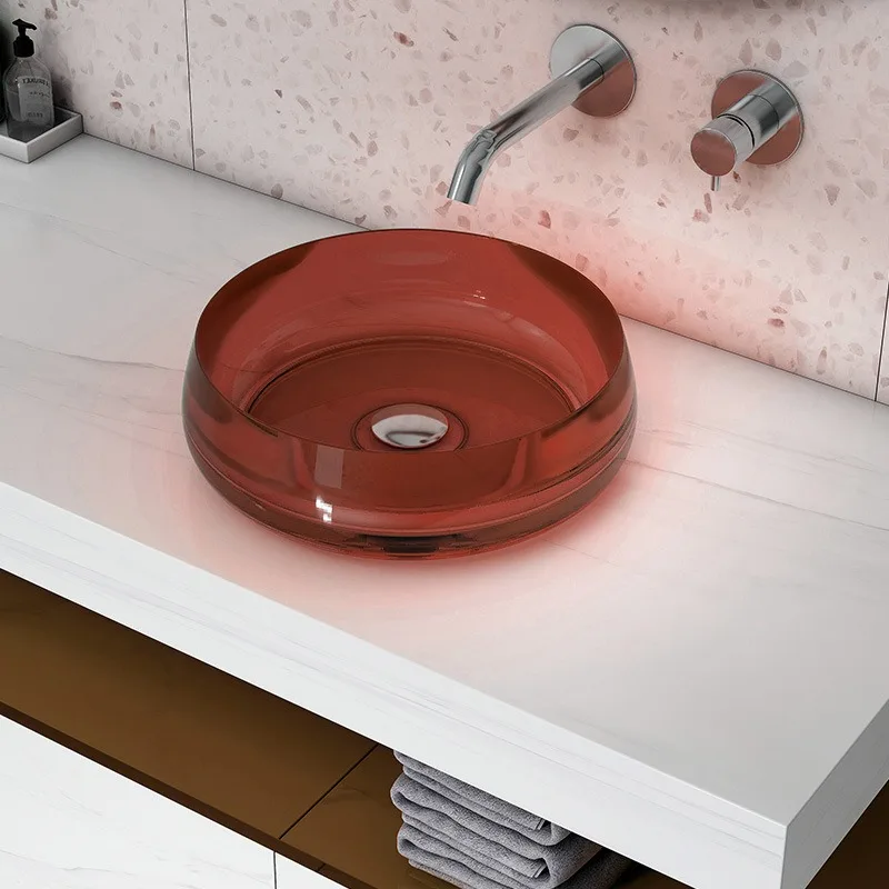 Customized Multi-color Crystal Countertop Basin Creative Transparent Resin Countertop Basin Washbasin Color Washbasin Washbasin