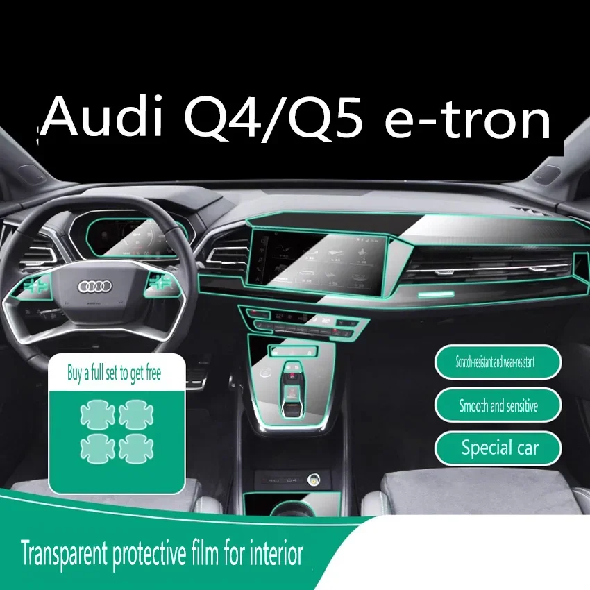 For Audi Q4 E-tron 2022-2024 Tpu Transparent Film Car Interior Sticker Center Control Navigator Screen Door Car Accessories