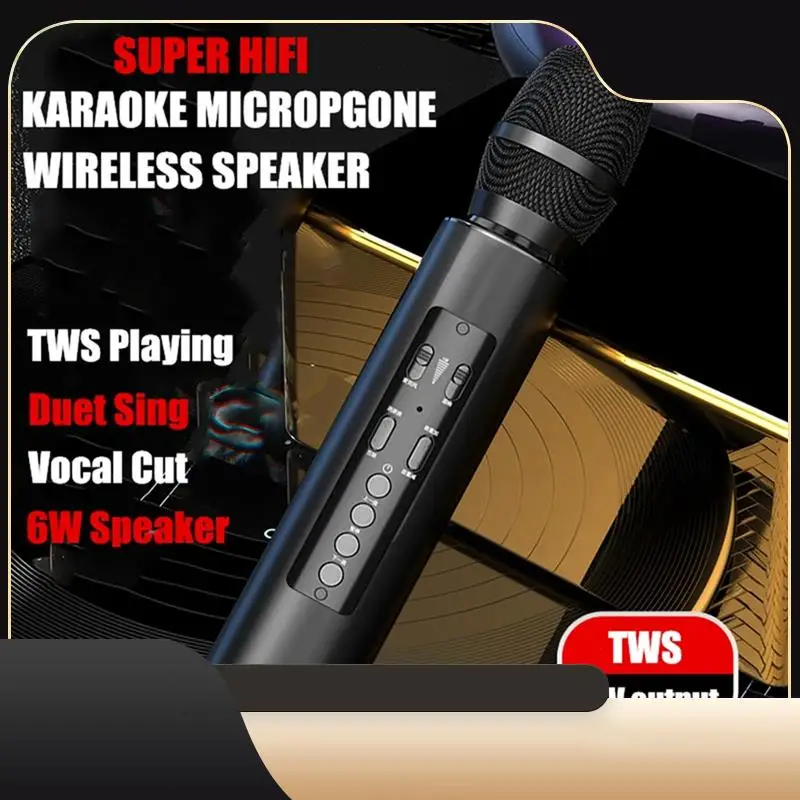 

TWS Беспроводной караоке-микрофон с Bluetooth-динамиком Домашняя вечеринка Пение Микрофон для детей-Розовый Простой в использовании-T44C