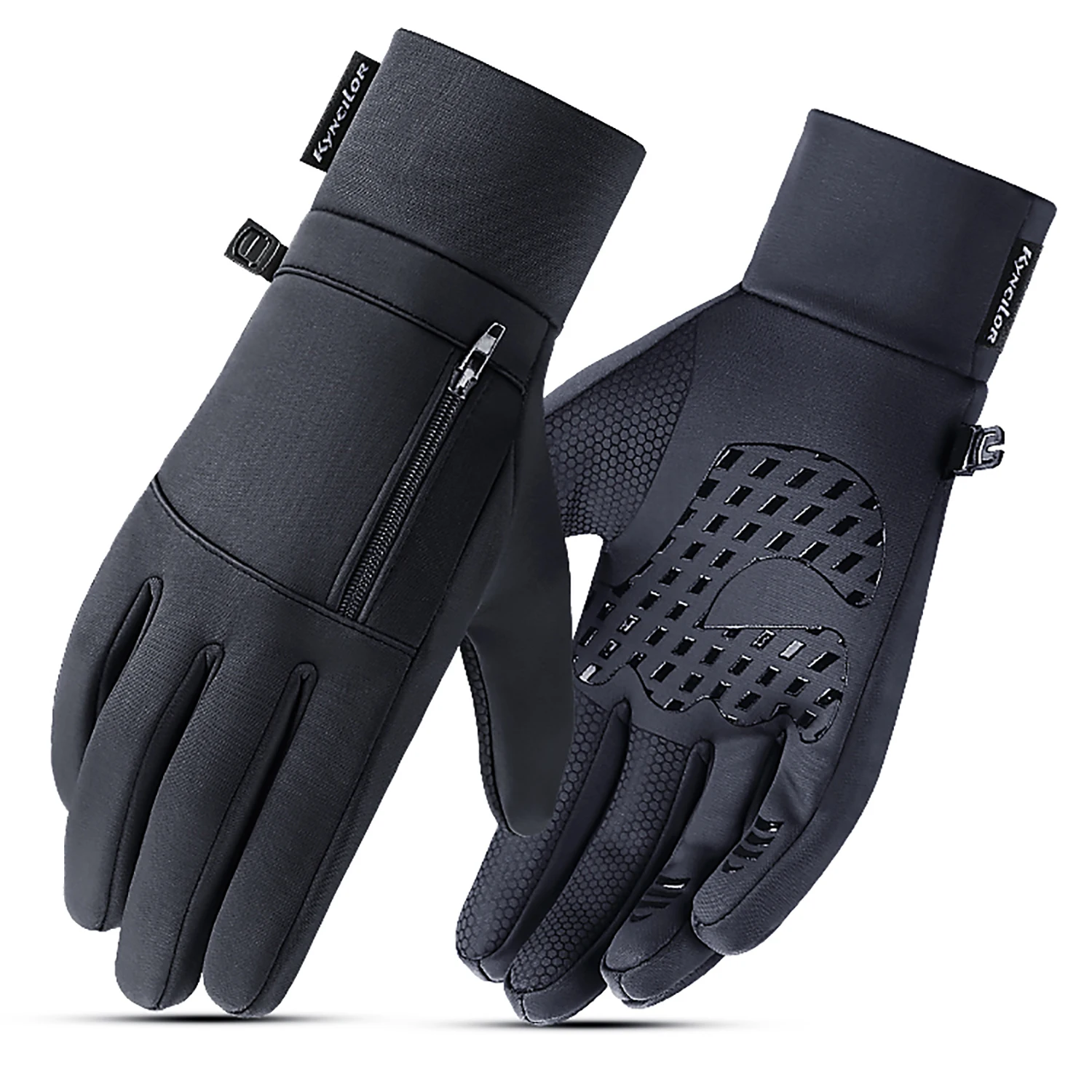 

Winter Gloves Man Sports Bike Snow Bicycle Gloves Touchscreen Windstop Silicone Cycling Gloves Black Waterproof Bike Gloves