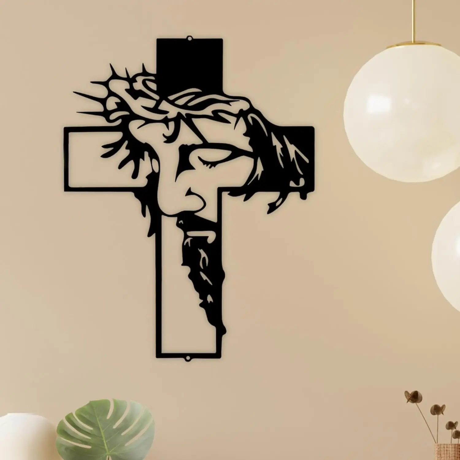 metal ironMetal Cross Sign Home Art Decoration, Easter Thanksgiving Wall Hanging Decoration,Office Living Room Wall Decoration R