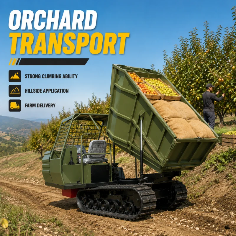 Professional Manufacturer Heavy Duty Hydraulic Lift Tracked Carrier For Mountain Agriculture Use To Solve Labor Shortages