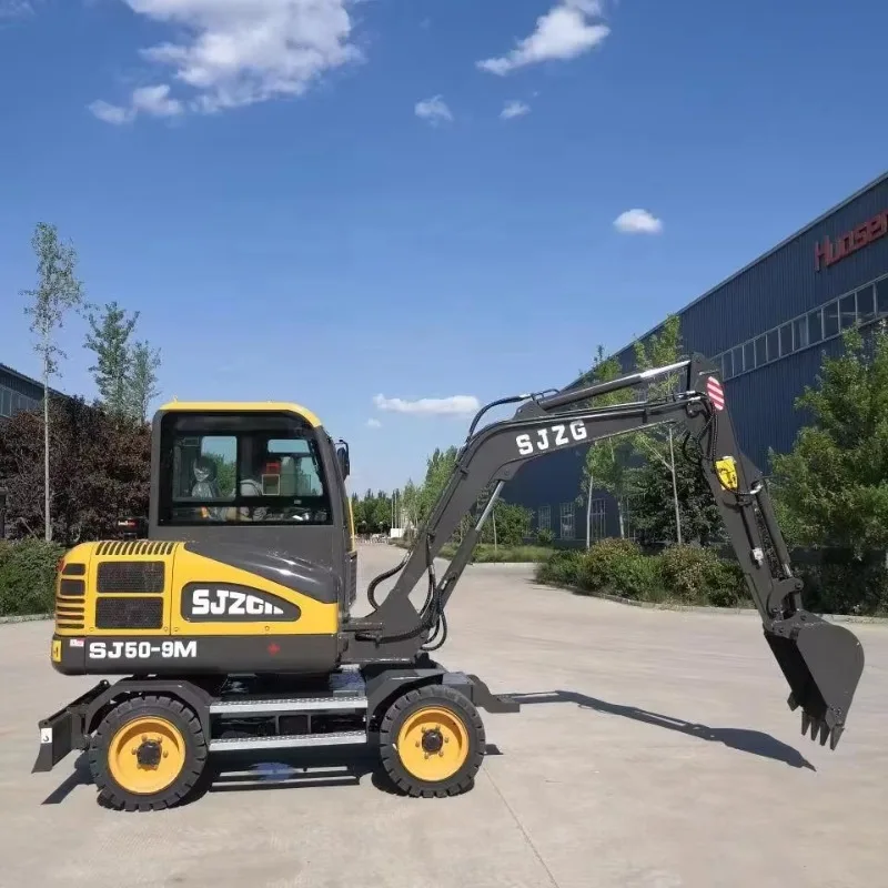 SJ50-9M Wheel Excavator China High Performance Wheel Excavator 5 Ton for Earth Moving Construction Mining