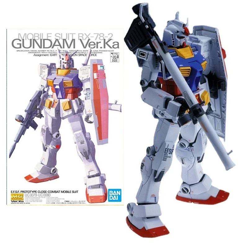 Bandai – Kit de modèles Gundam authentiques, figurine d'anime MG 1/100 RX-78-2 Ver.Ka Collection Gunpla, jouets d'action pour enfants