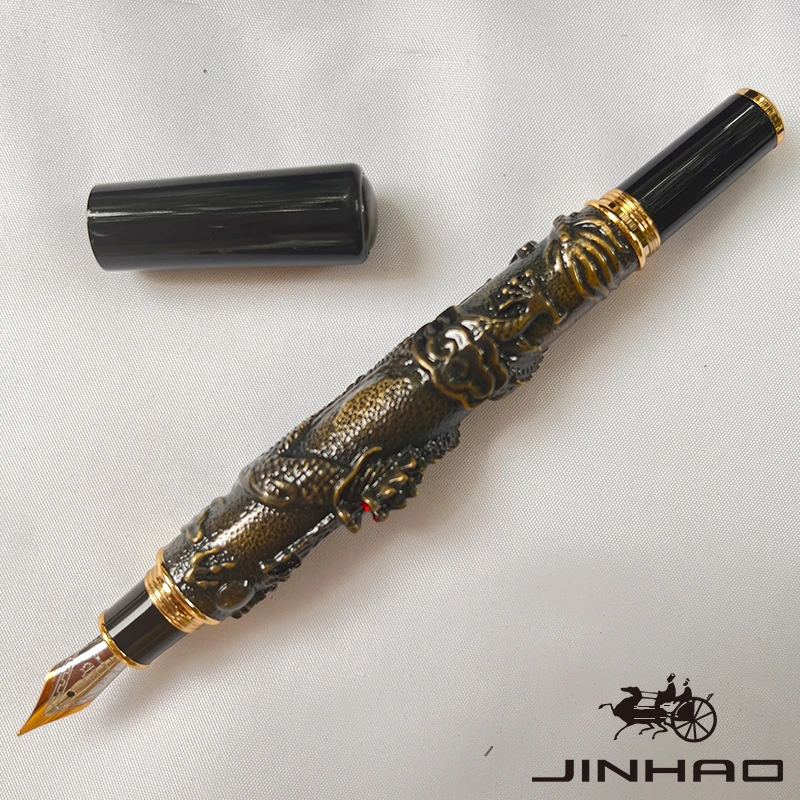 1 PCS Jinhao High-grade Exquisite Oriental Dragon Embossed Relief Gift Beauty Calligraphy Fountain Pen