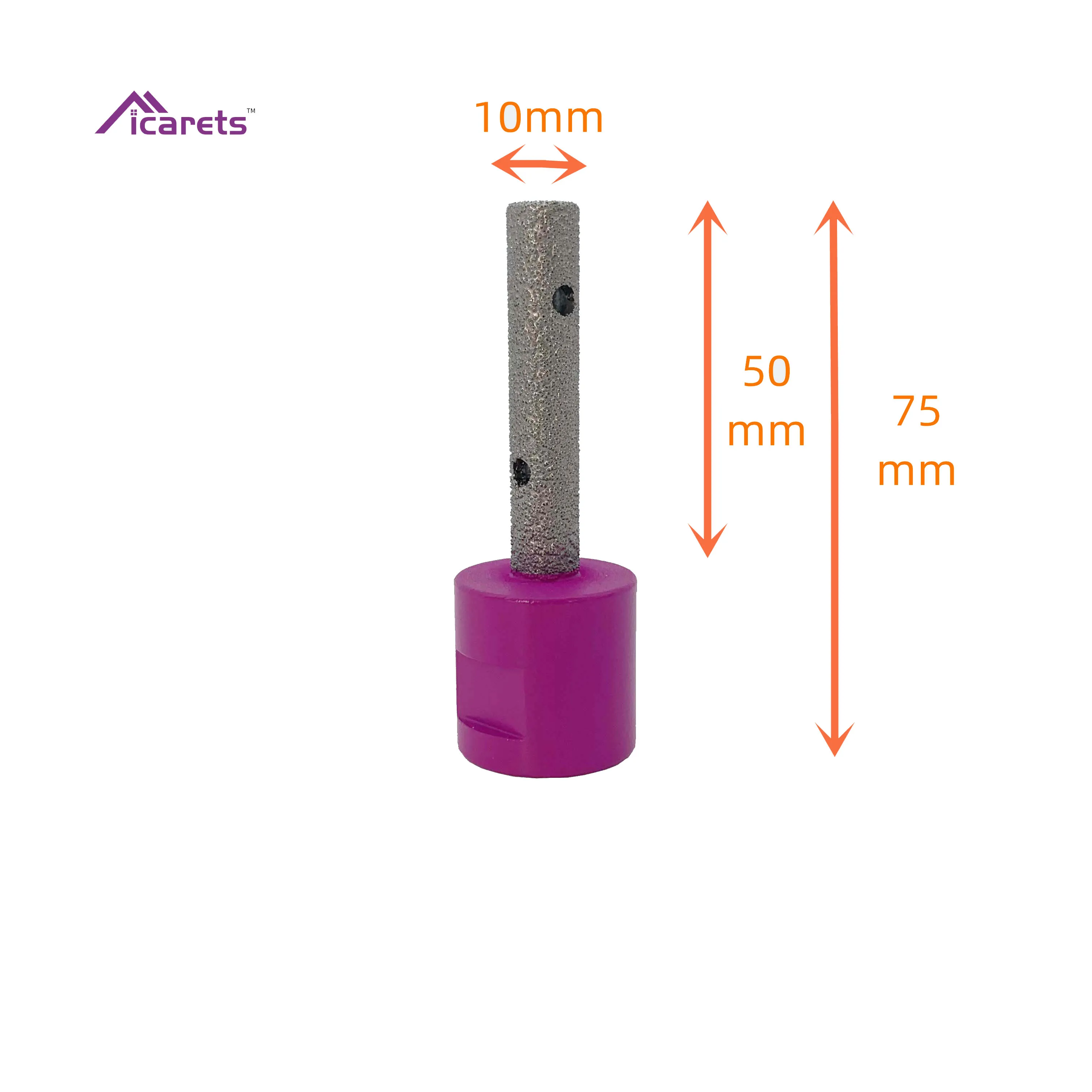 O furo de chanfradura do corte de trituração m14 do bocado do dedo do diamante do diâmetro 10/20/25mm de icarets 1pc para o mármore ceraminc da porcelana amplia a forma