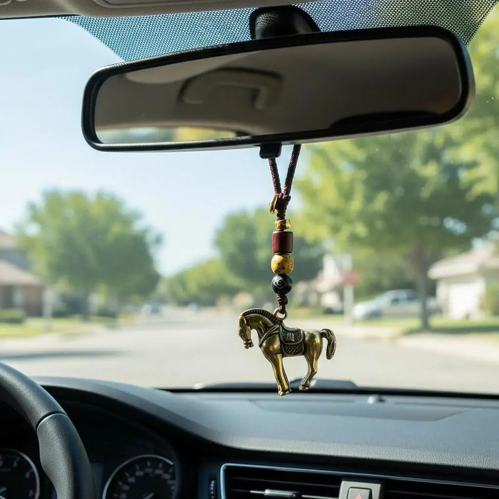 

2026 Year Of Chinese Horse Lucky Pendant Keychain Car Pendant Handmade Rope Weaving Key Chains Car Accessories New Year