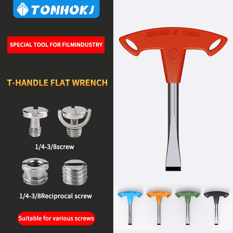 Film Industry T Handle Wrench One Shaped Spanner 3/8 1/4 Screw Fast Mounting Plate Screw Cinematographers Essential Accessorie