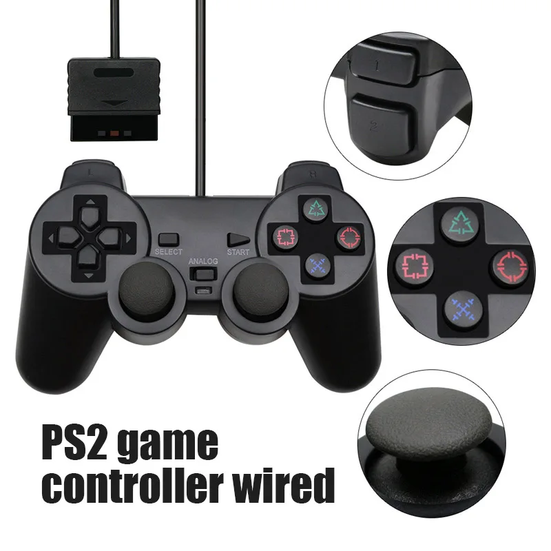 Mando con cable para PS2, mando dualshock P2, joystick para consola PS 2/P 2
