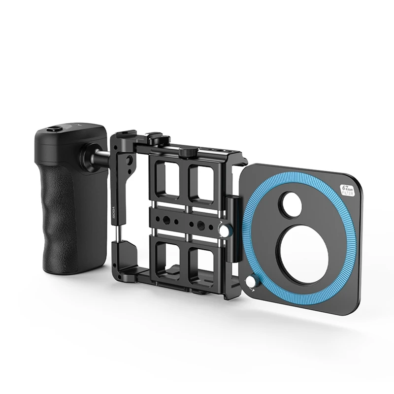 Mobile Phone Live Bracket Cage Bluetooth 1/4 Inch Threaded Hole/Cold Shoe Interface for Video LED Mic Tripod-A23U