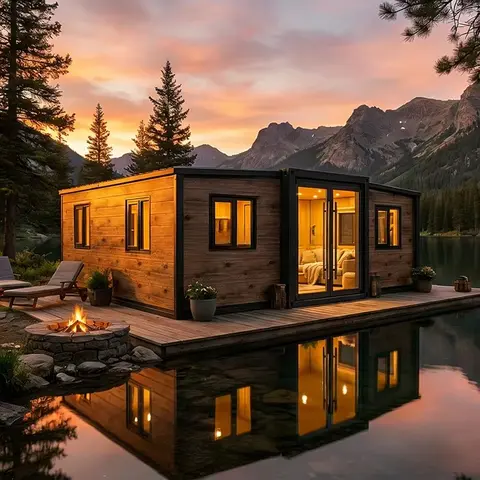 Casa Modular Prefabricada Moderna Personalizada para Vida Suburbana |   Casa Prefabricada Pequena e Contemporânea com Todas as Comodidades