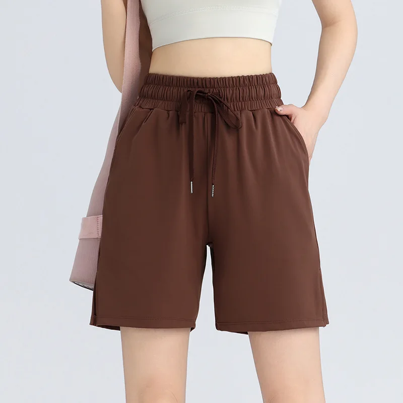 

2025 sports shorts women's wear quick-drying running yoga fitness pants five-point jogging loose beach pants