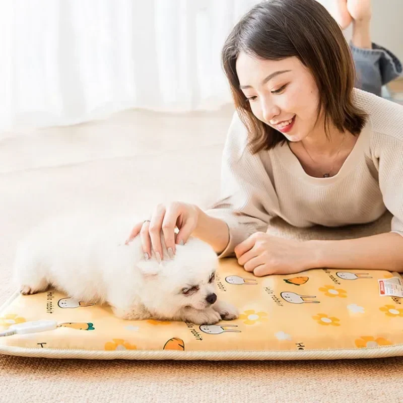 Electric Blanket Dog Kennel Cat Dog Bed Intelligent Timing 3 Levels 9 Temperature Control Waterproof Pet Heating Mat Winter Warm