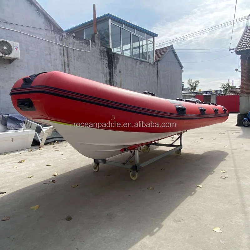Popular 17ft Inflatable Semi-rigid Boat Deep V Rigid Fibberglass Hull Inflatable Boat Rib Boat 520