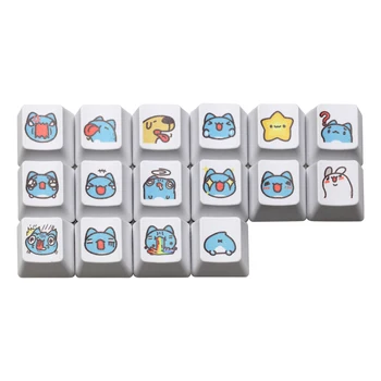 Cute Little Blue Cat Keycap Kitty Meme Keycap Dye Subbed keycaps for mx stem Gaming Mechanical Keyboards Yellow Dog Bunny