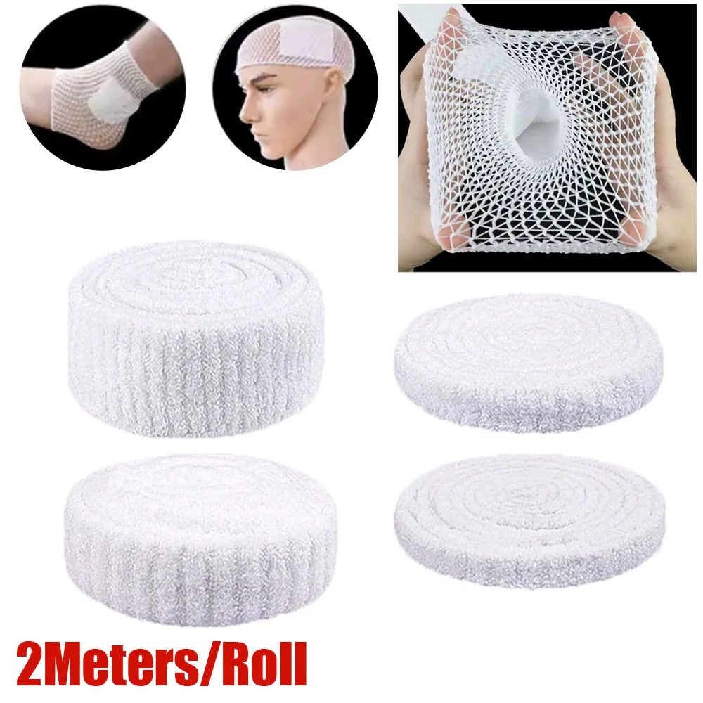 1Roll Net Tubular Bandage Elastic Mesh Wound Dressing Tubing Gauze Breathable Bandage Stretch Tube Bandages for Wrist Elbow Knee