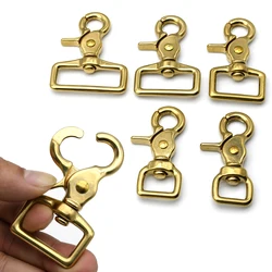 4 Pcs Brass Carabiner Snap Hook Swivel Eye Lobster Clasps Trigger Clip for Leather Craft Bag Parts Strap Webbing Pet Leash Rope